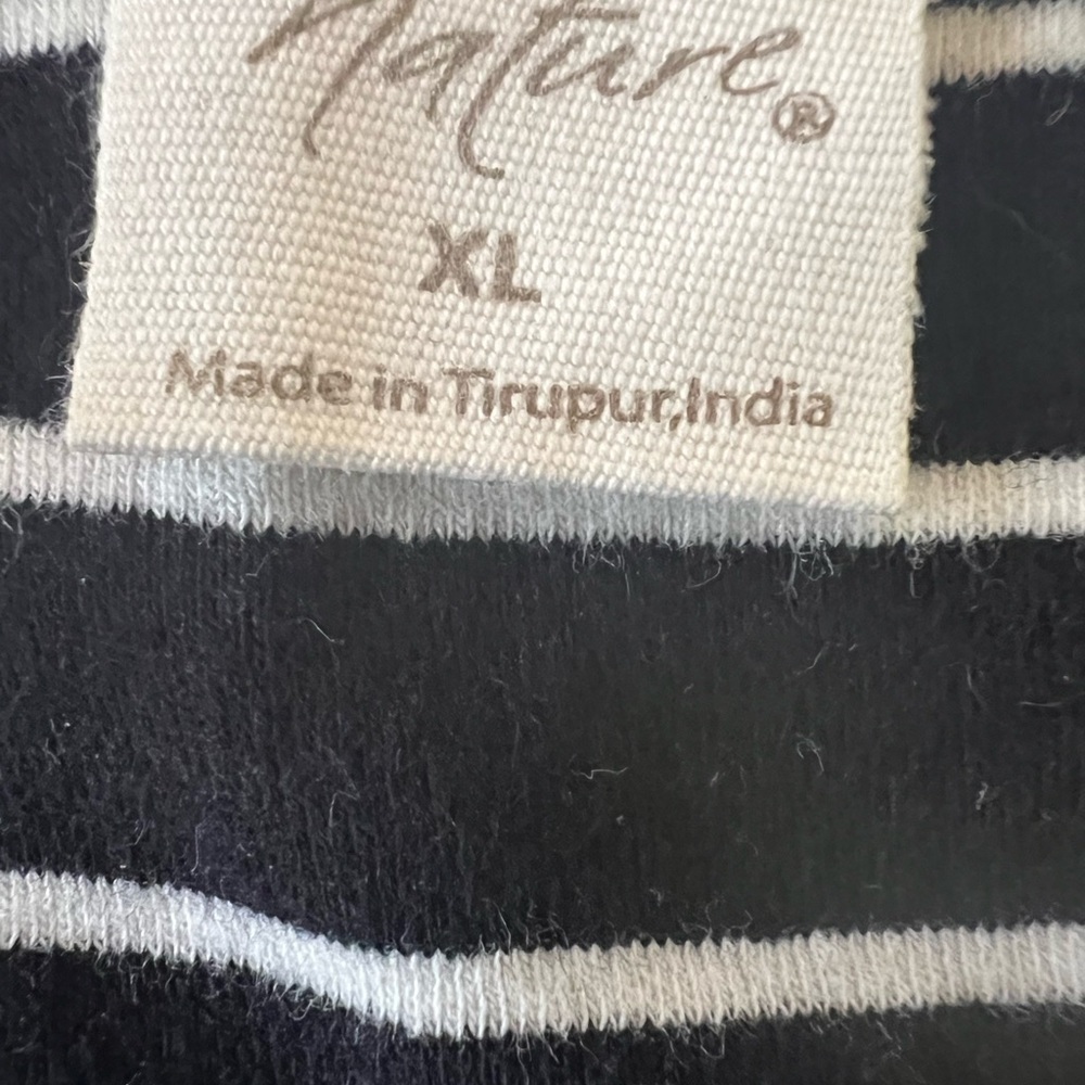 Touched by Nature Black & White Striped T-Shirt Dress size XL Women - Picture 7 of 8